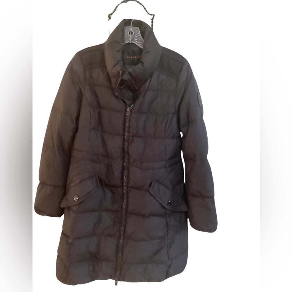 🚨Final Sale🚨!! Coach Down Long Black Coat Size Small QUALITY,Stylish,& Warm - Picture 2 of 8